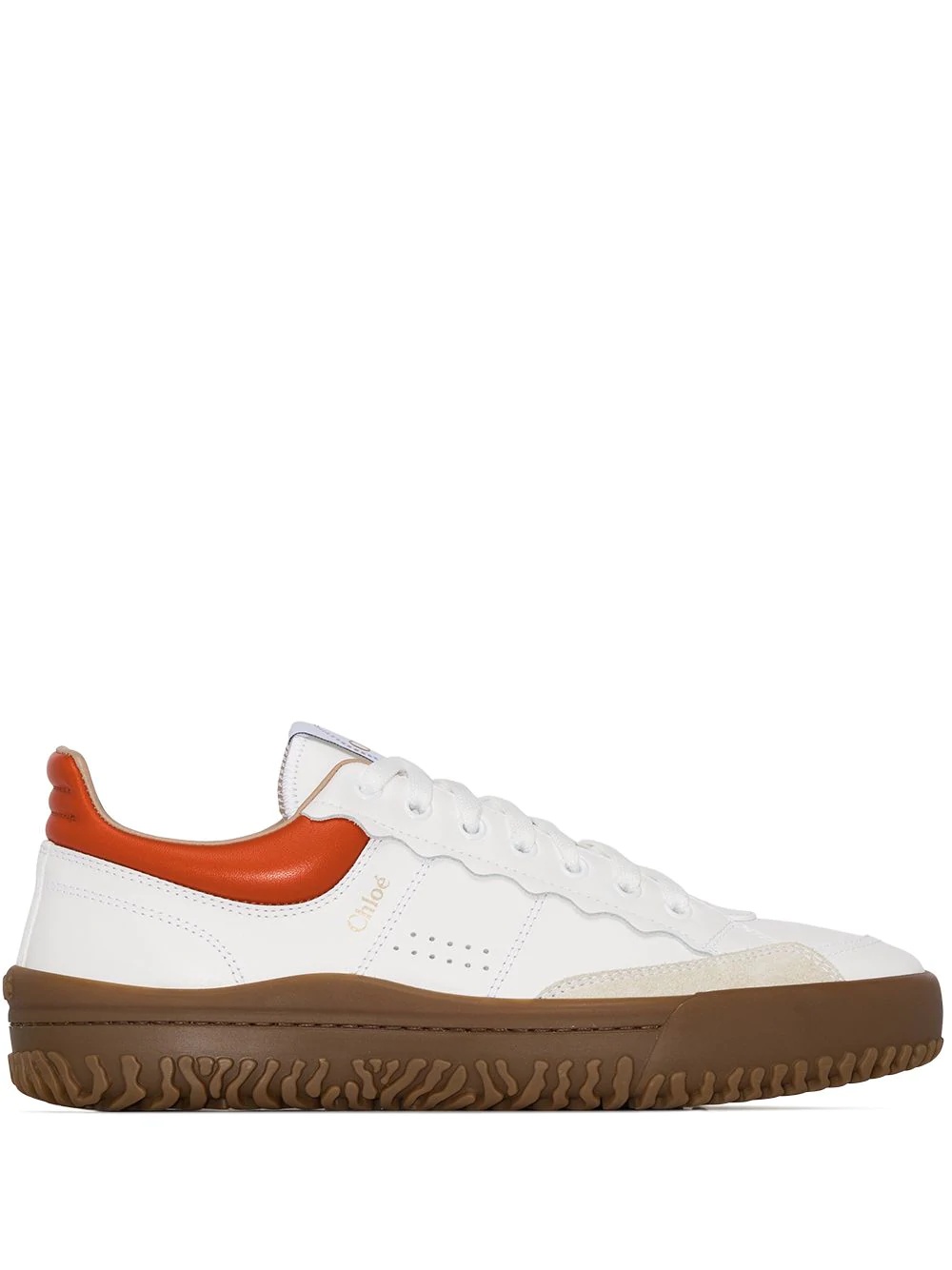 colour-block leather sneakers - 1