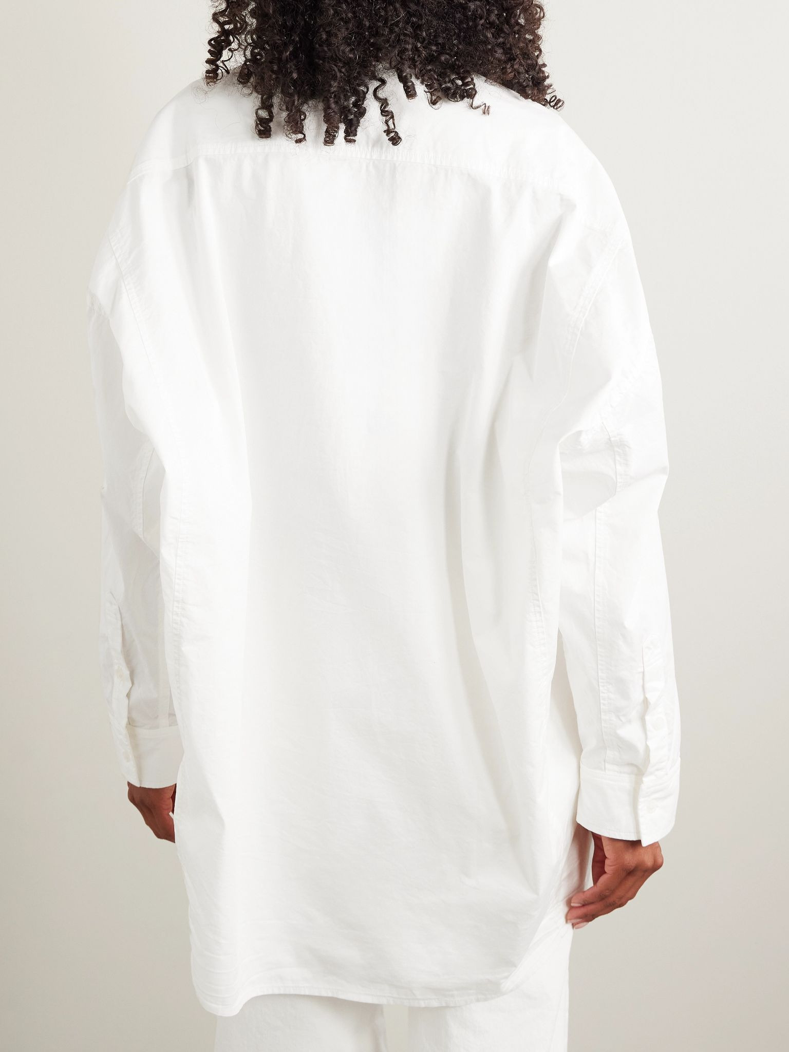 Cocoon cotton-poplin shirt White - 4