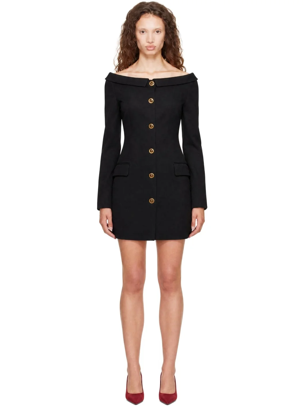 Black Wool Jacket Mini Dress - 1