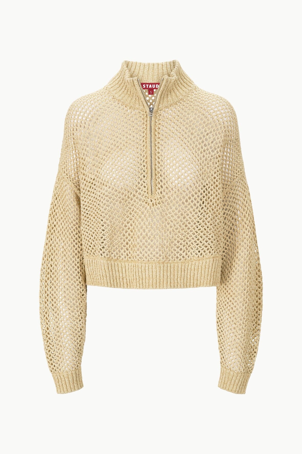 STAUD CROPPED HAMPTON SWEATER NATURAL - 1