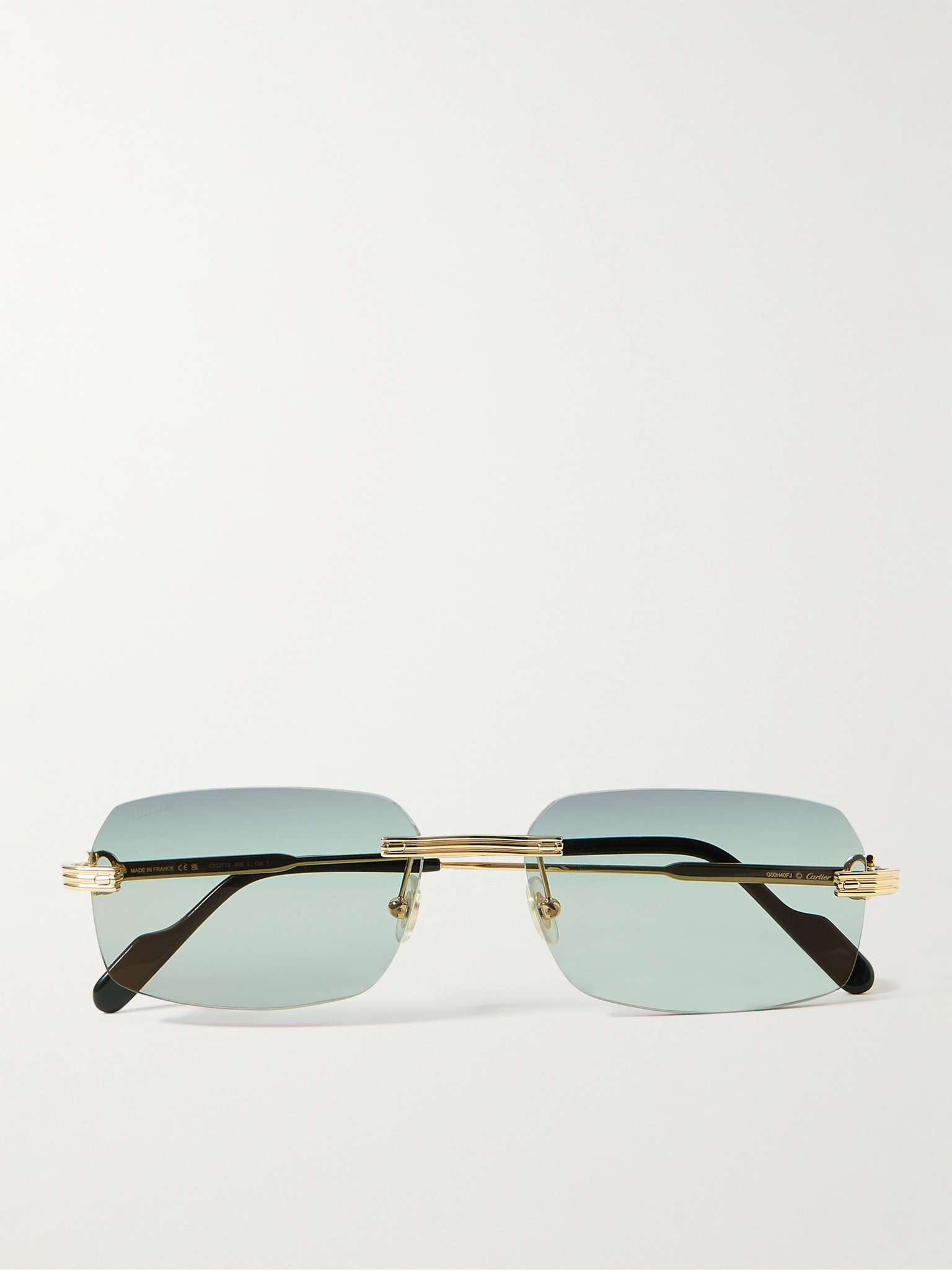 Rimless Rectangular-Frame Gold-Tone Sunglasses - 1