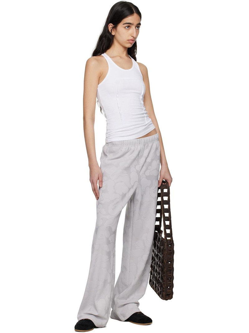 A BATHING APE® Gray Solid Camo Jacquard One Point Wide Lounge Pants outlook