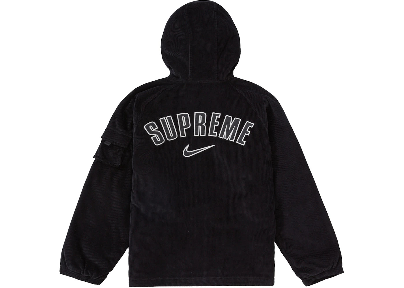 Supreme Nike Arc Corduroy Hooded Jacket Black - 1