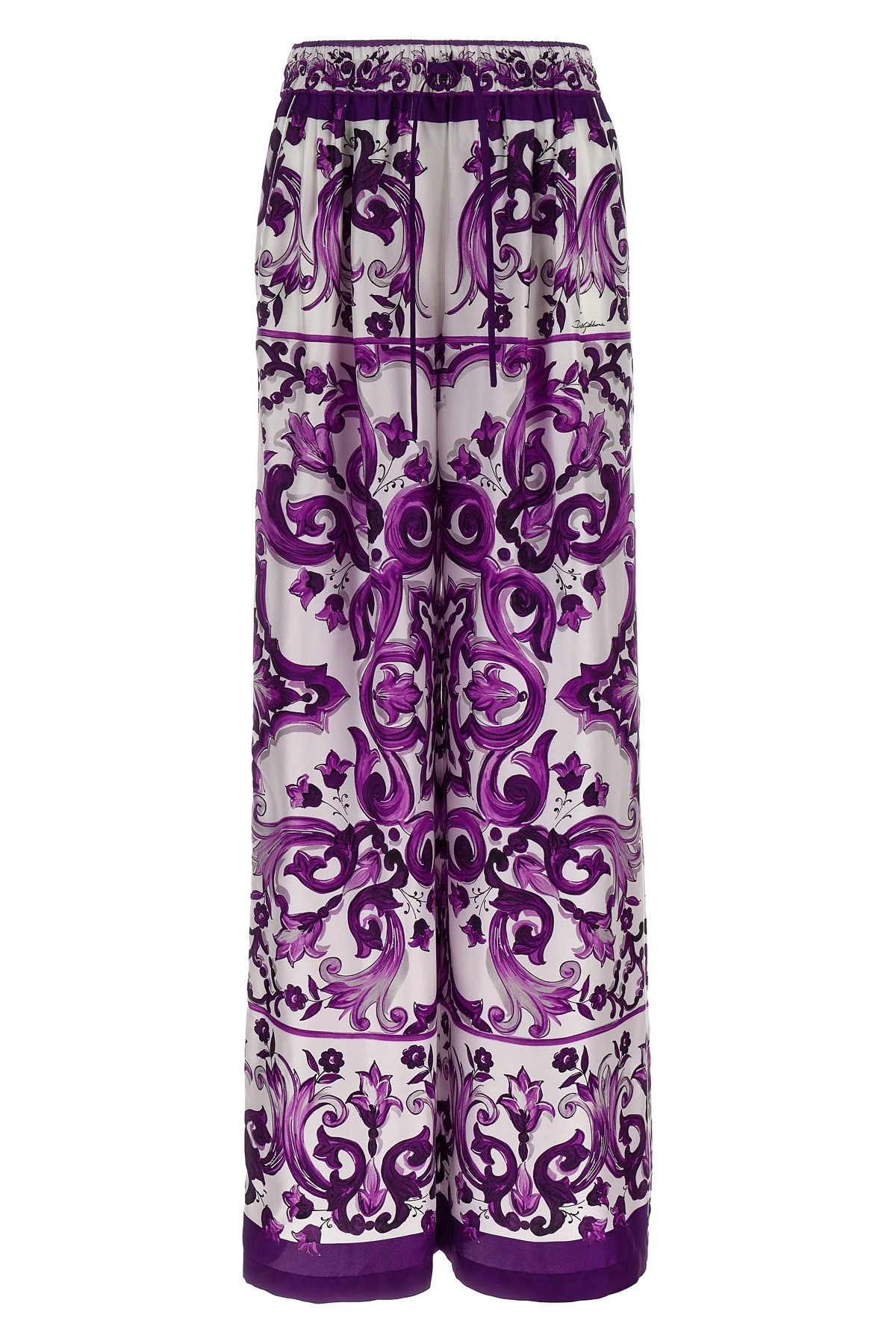 Majolica print pants - 1