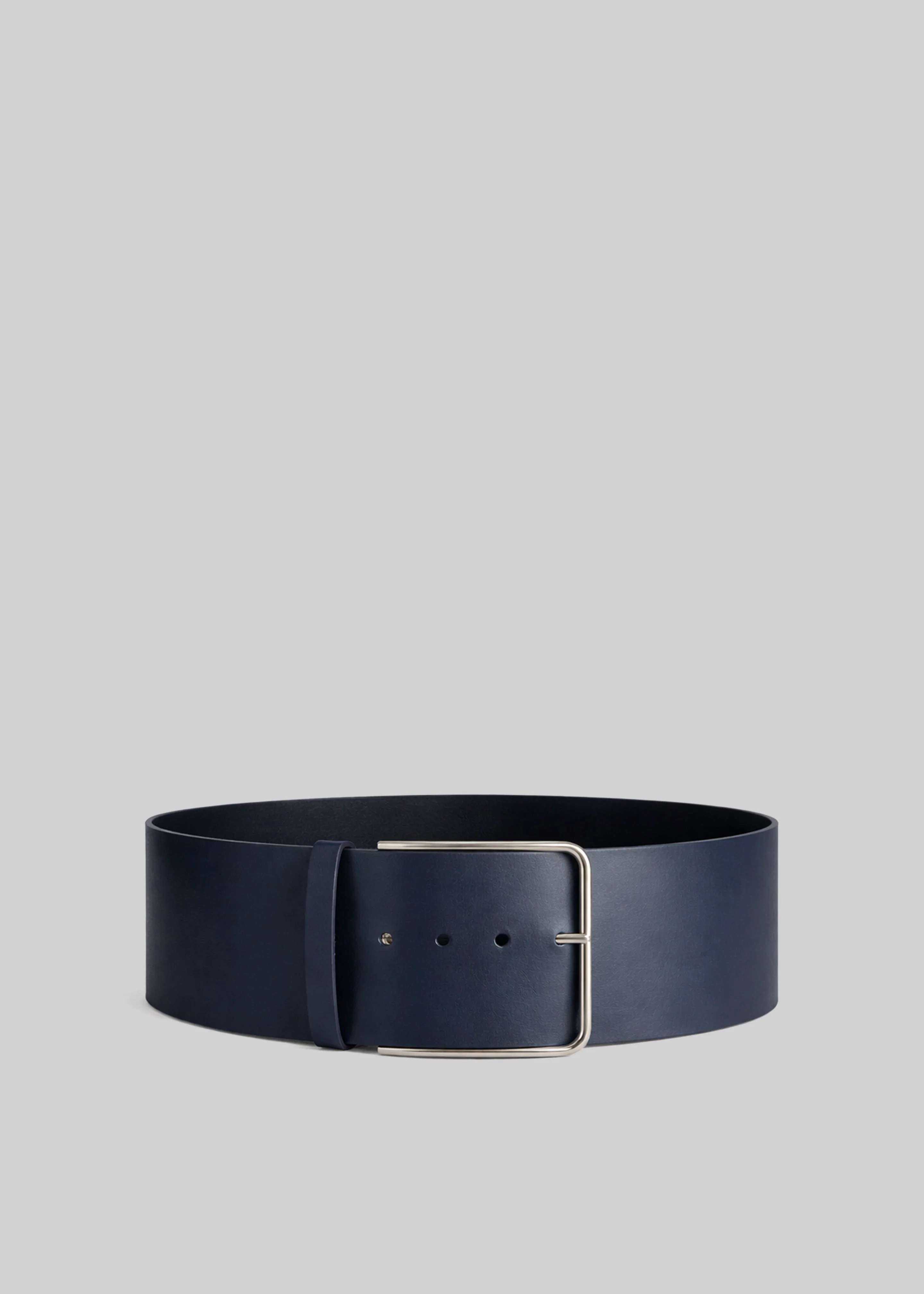 Calan Leather Wide Belt - Navy - 1