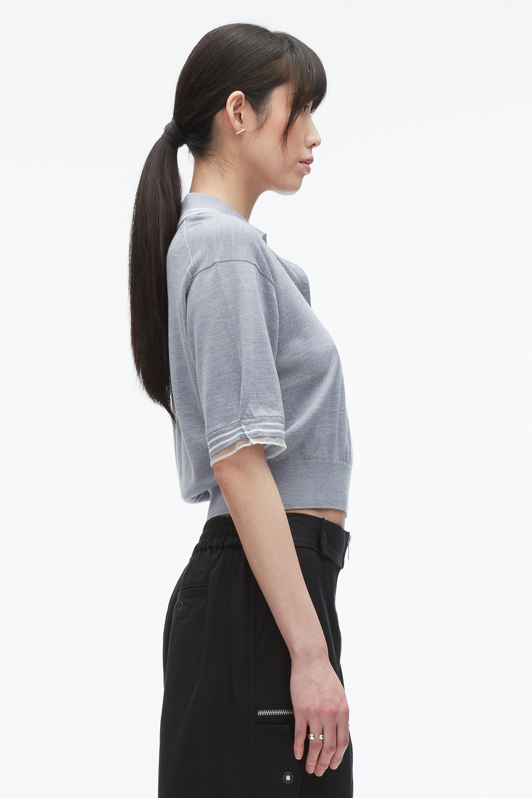 Cropped Polo with Organza - 4