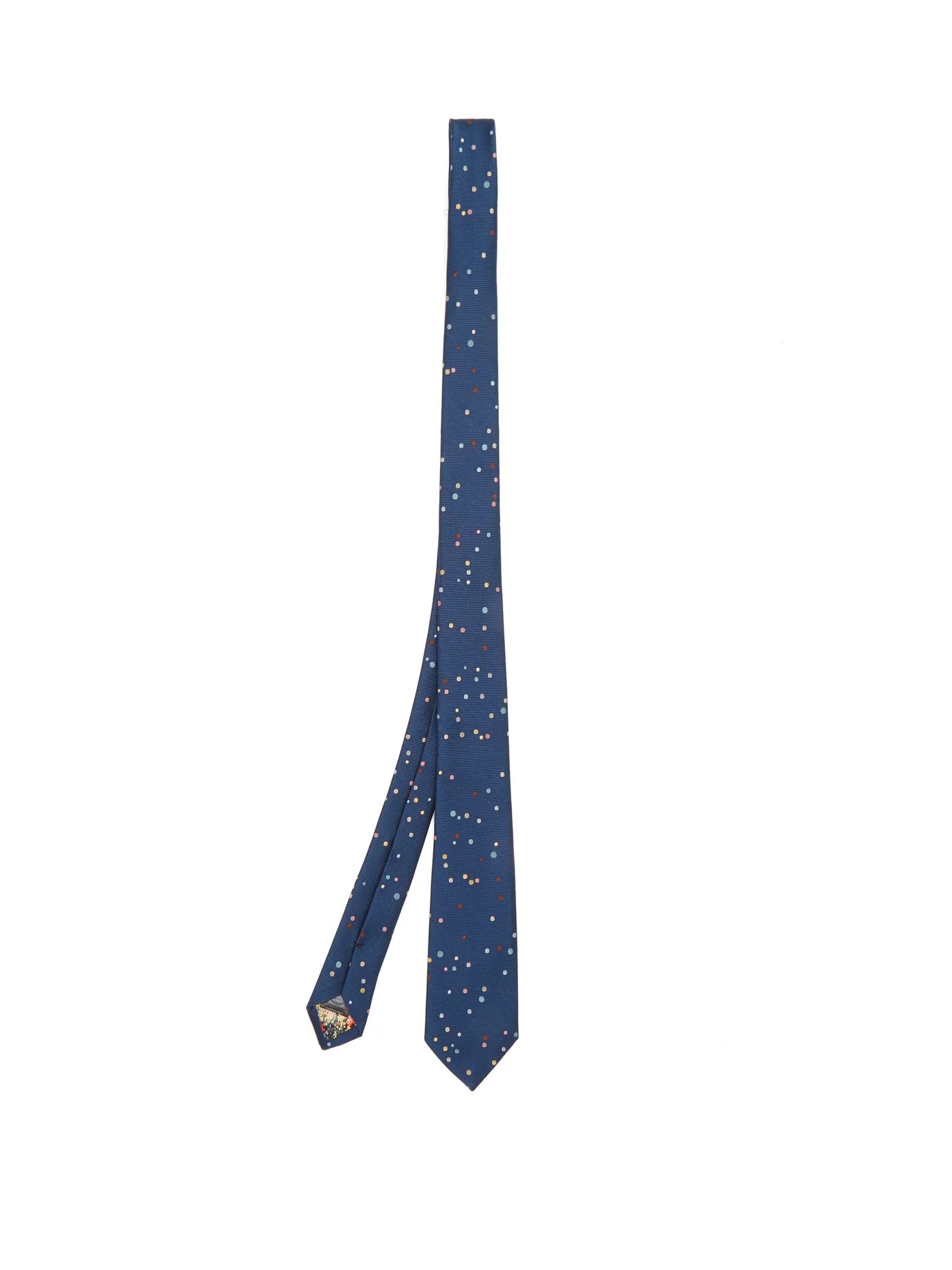 Spot-jacquard silk tie - 1