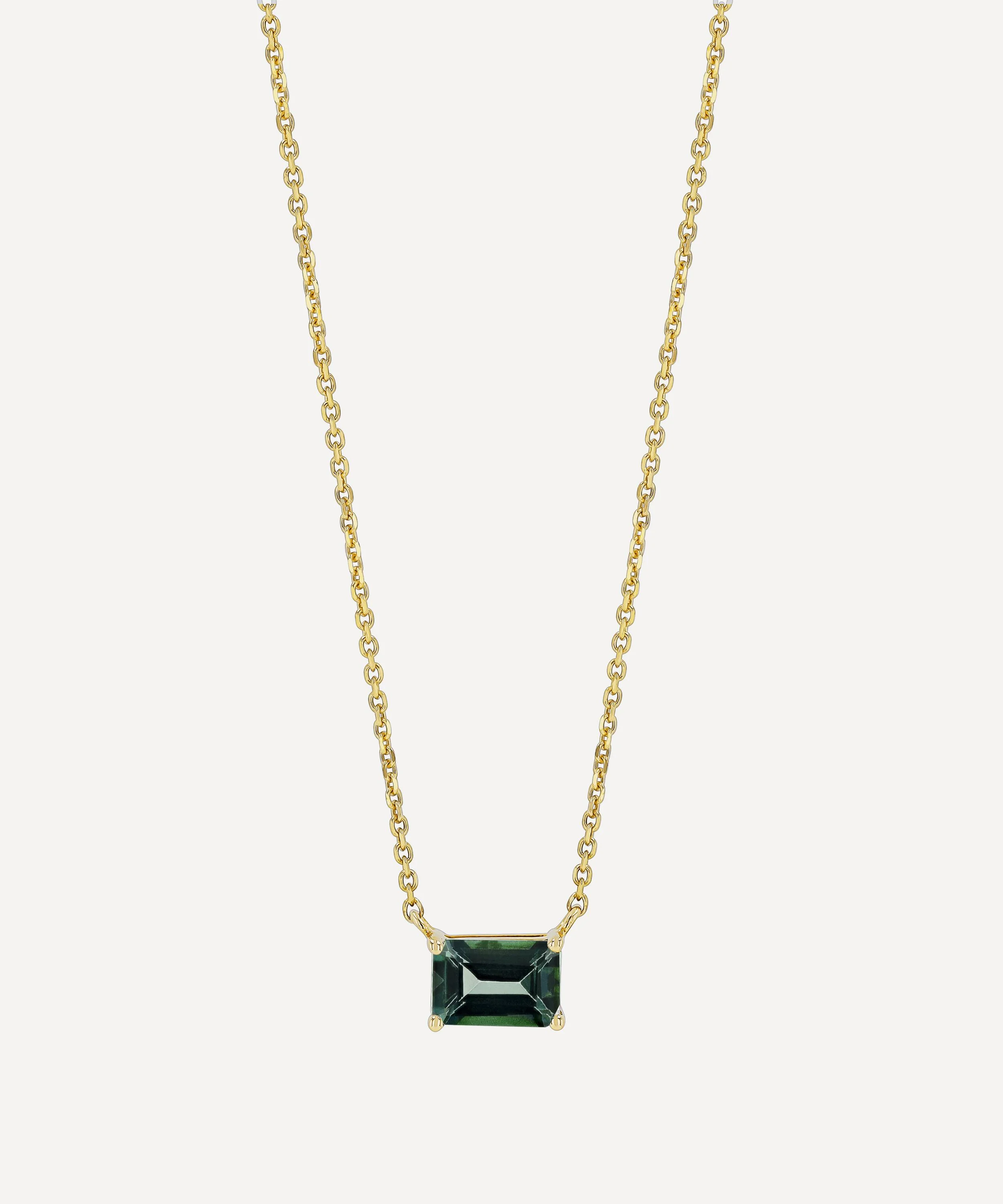 14ct Gold Amalfi Green Envy Topaz Pendant Necklace - 1