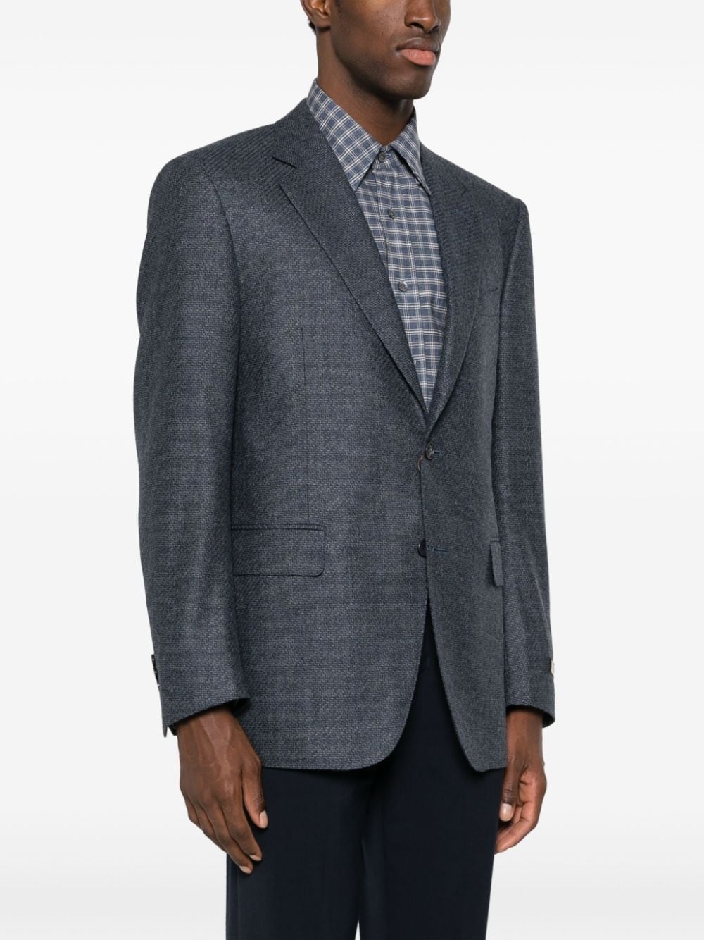 twill-weave wool blazer - 3