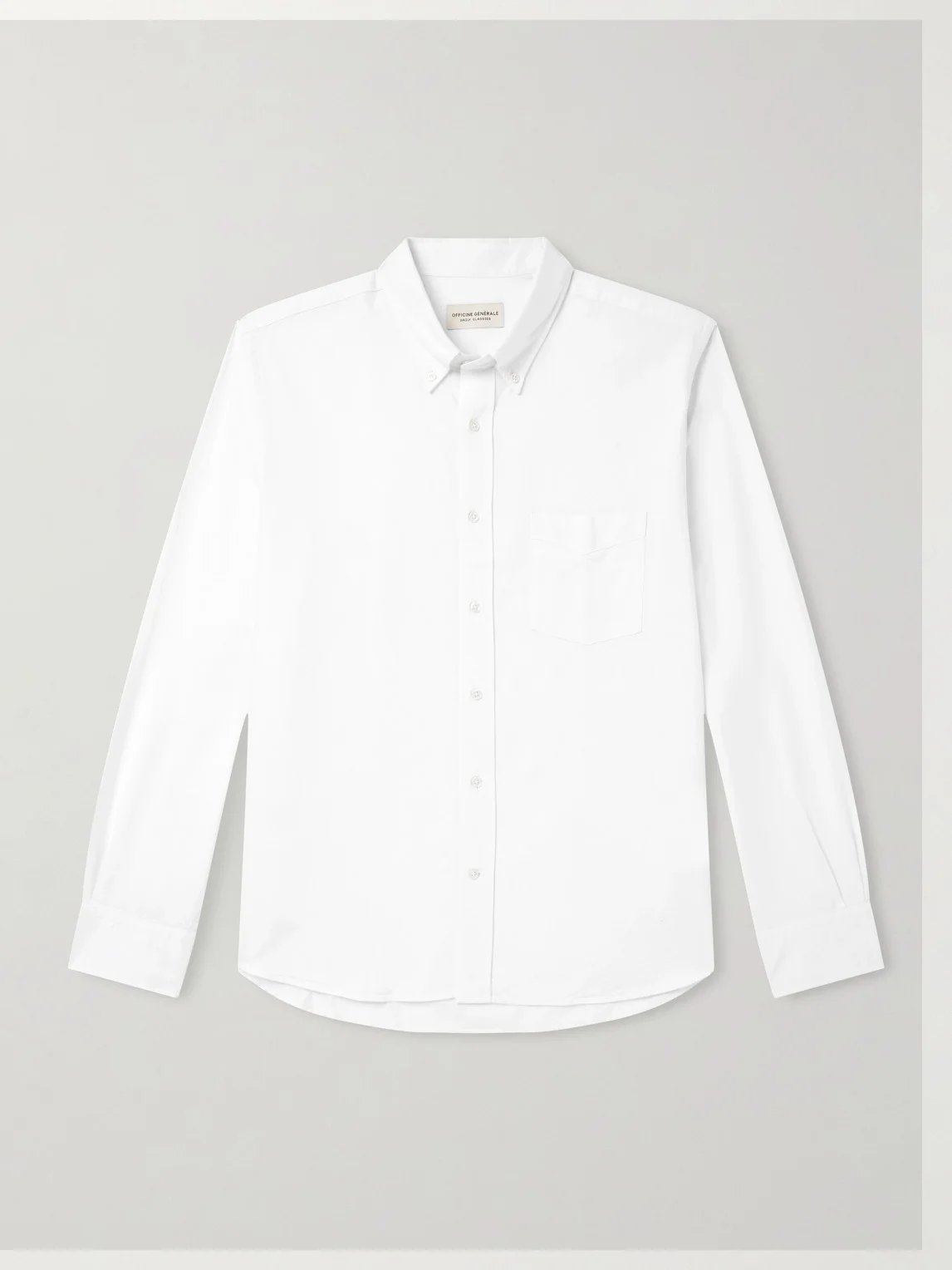 Button-Down Collar Cotton Oxford Shirt - 1