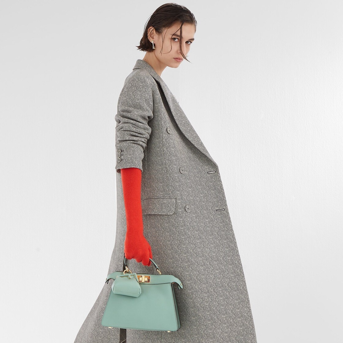 Mint green nappa leather charm - 5