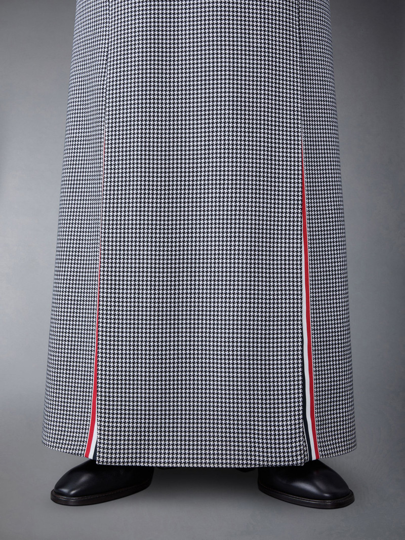 Houndstooth Heavy Wool Suiting Floor Length 4-Vent Skirt 6