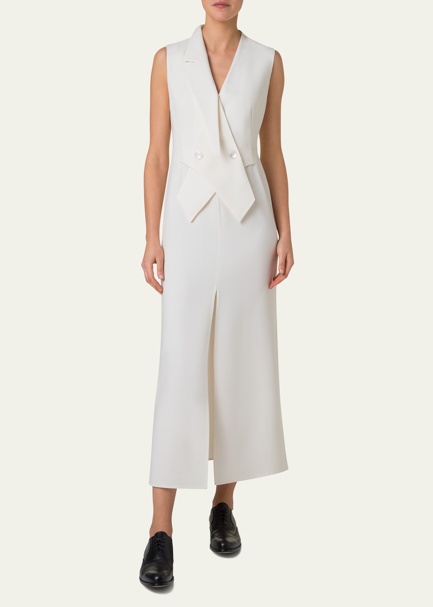 Double-Face Wool Midi Sheath Dress - 2