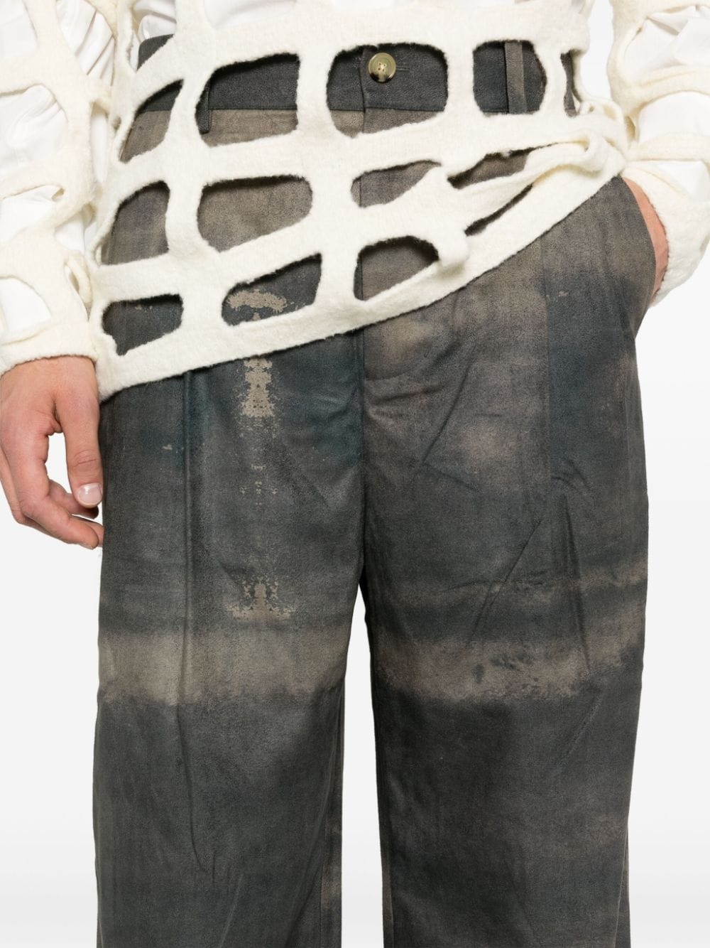 abstract-pattern trousers - 5