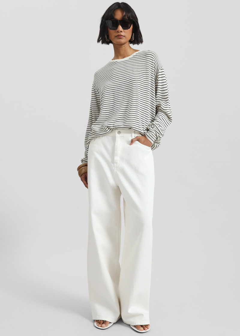 Iven Knit Pullover - White/Black Stripe 8