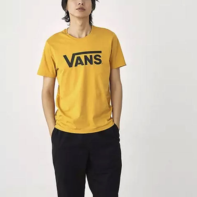Vans Classic Logo Casual Sports Printing Short Sleeve Couple Style Yellow VN0A4MM650X - 3