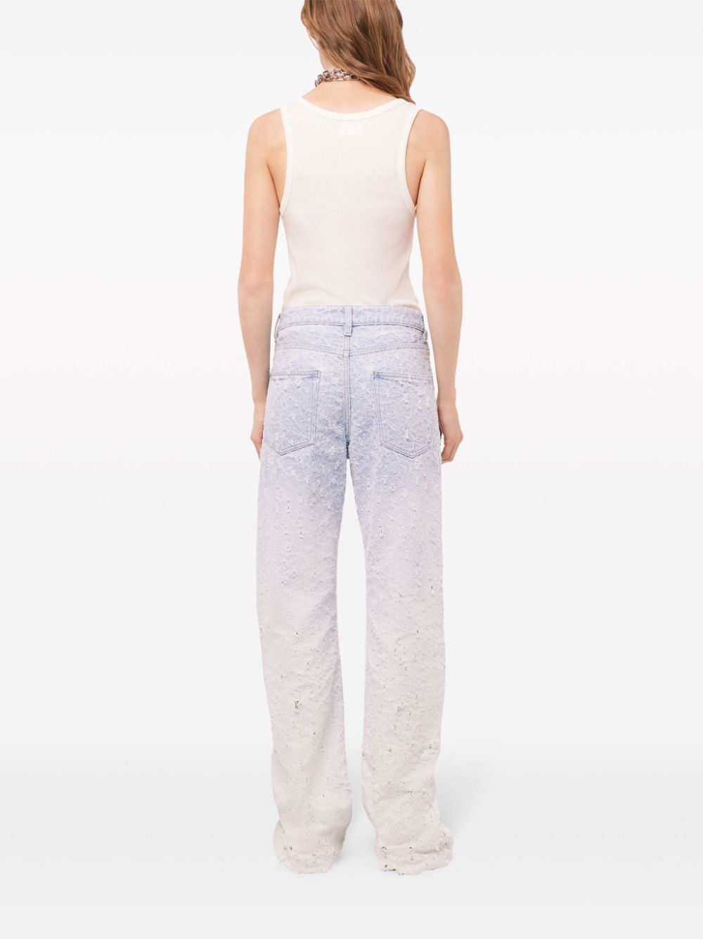 distressed ombrÃ© straight-leg jeans - 4