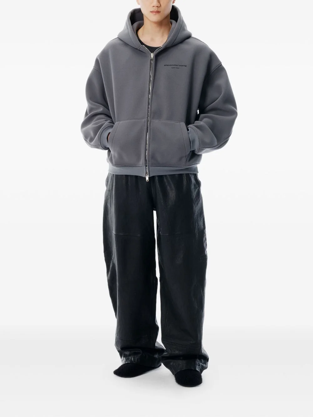 Alexander Wang logo-detail zip-up hoodie | REVERSIBLE