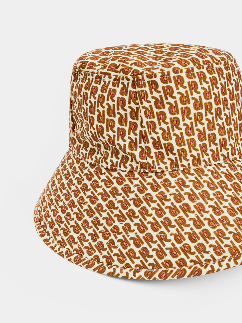BEIGE MONOGRAM BUCKET HAT 3
