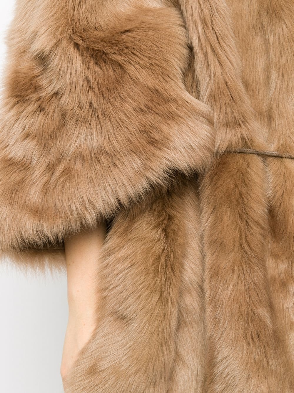 tie-wais fur coat - 5