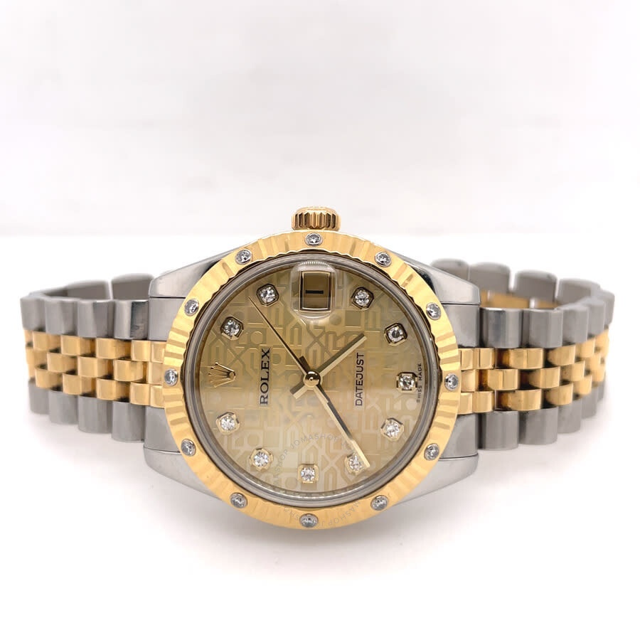 Pre-owned Rolex Datejust Automatic Chronometer Diamond Champagne Dial Ladies Watch 178313CJDJ - 5