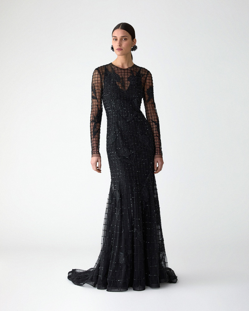 CAROLINA HERRERA Embroidered Tulle Trumpet Gown outlook