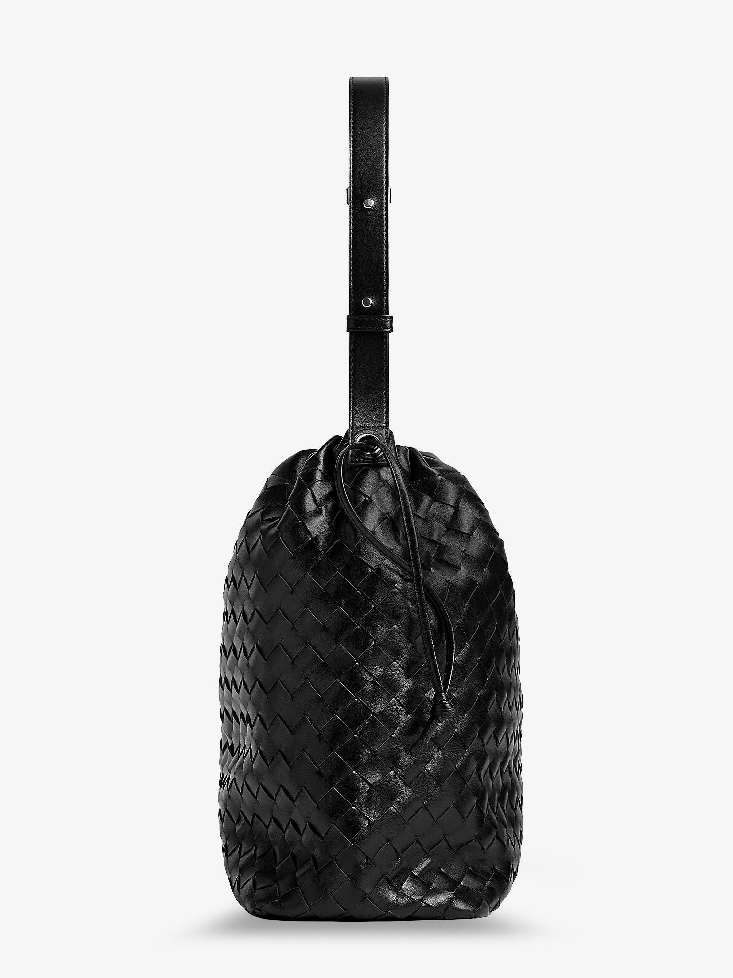 Bottega Veneta Bucket Intrecciato Biblioteca Leather Shoulder Bag - 3