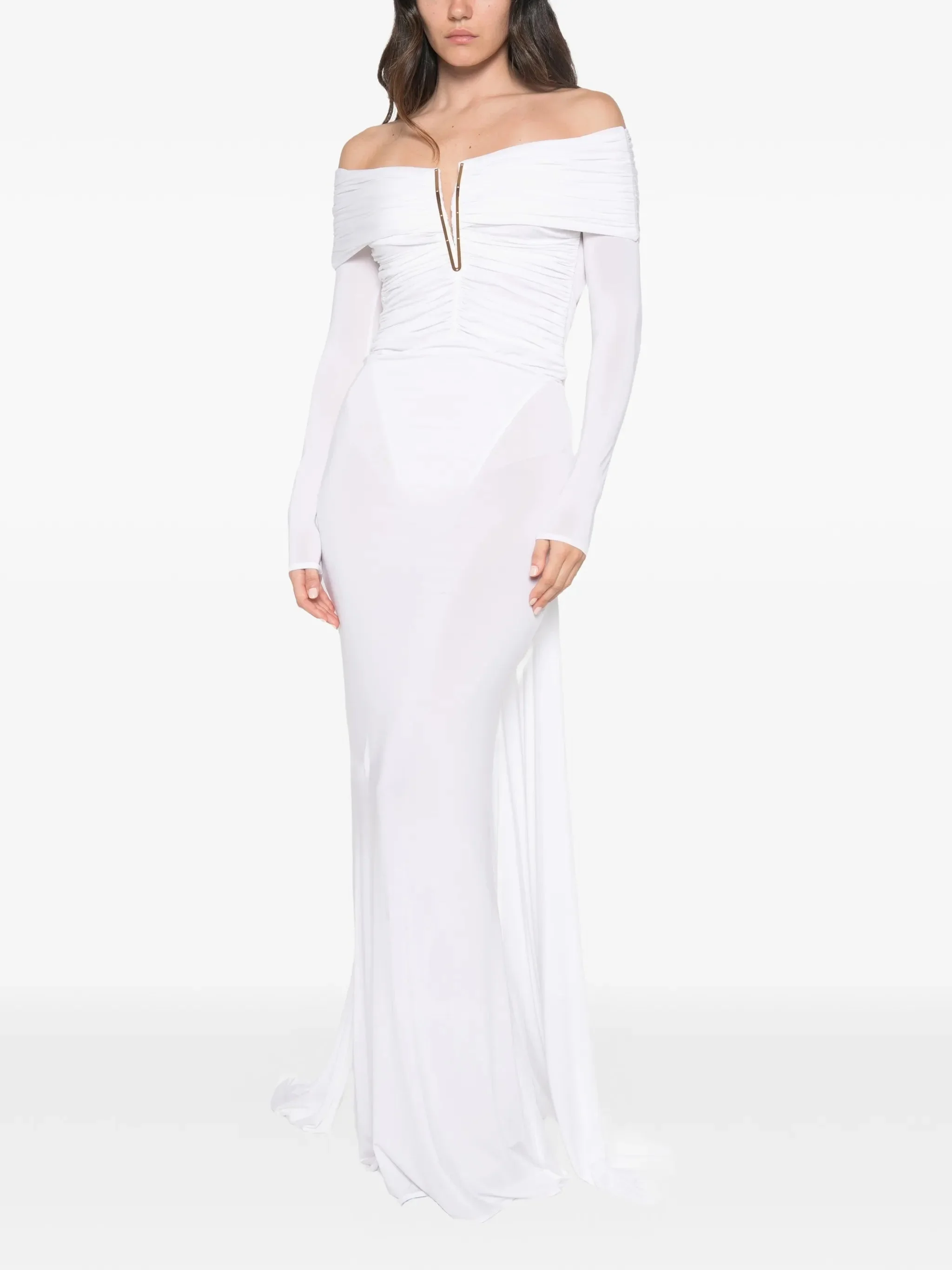 Elisabetta Franchi Off-the-shoulder Ruched Maxi Dress - 1