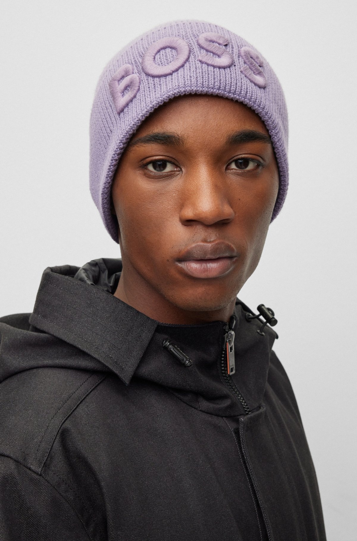 LOGO-EMBROIDERED BEANIE HAT IN COTTON AND WOOL - 3