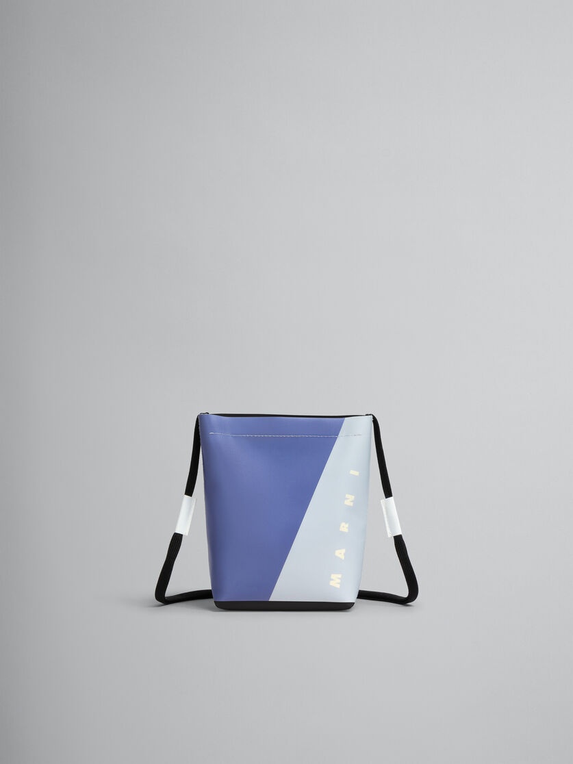 PURPLE AND BLUE TRIBECA CROSSBODY BAG WITH SHOELACE STRAP - 1