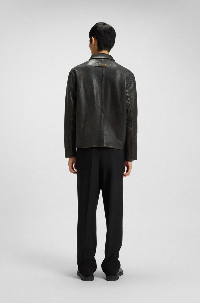 GRAINED-LEATHER JACKET WITH TOPSTITCHING 4