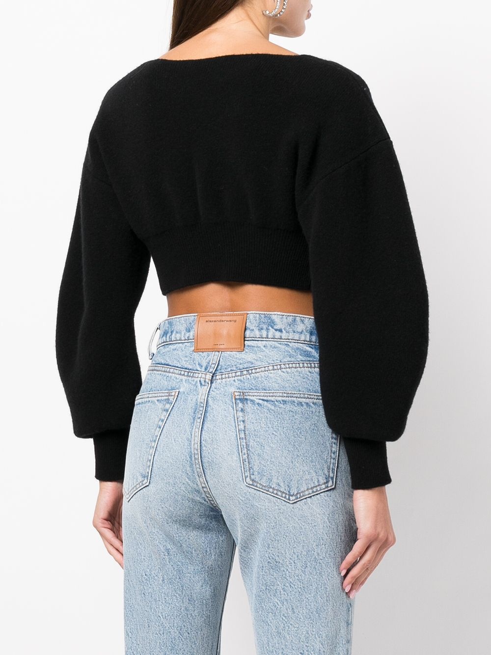 V-neck cropped cardigan - 4