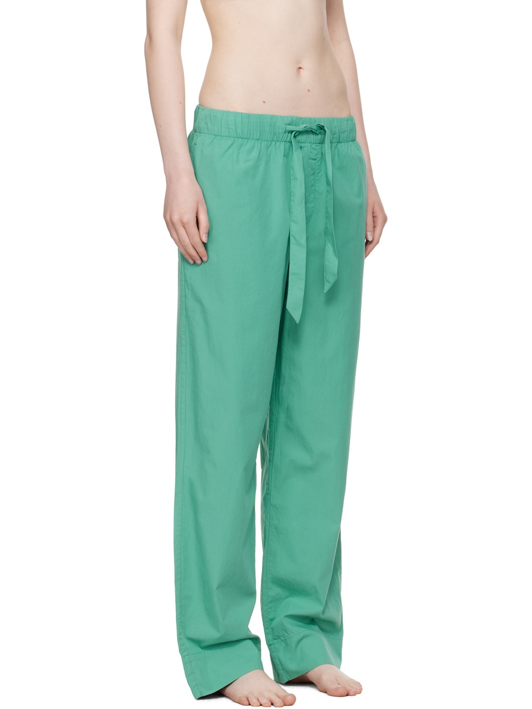 Green Poplin Pyjama Pants - 2