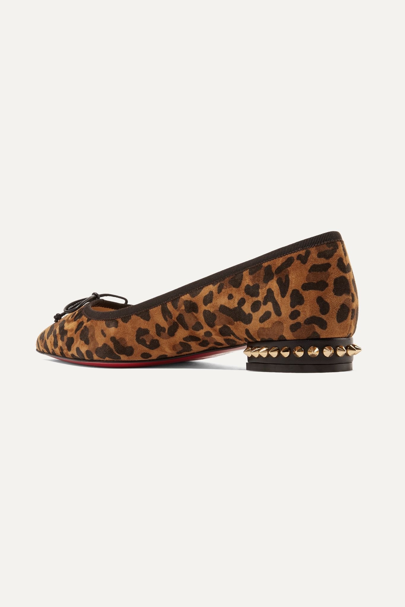 Hall spiked leopard-print suede point-toe flats - 4