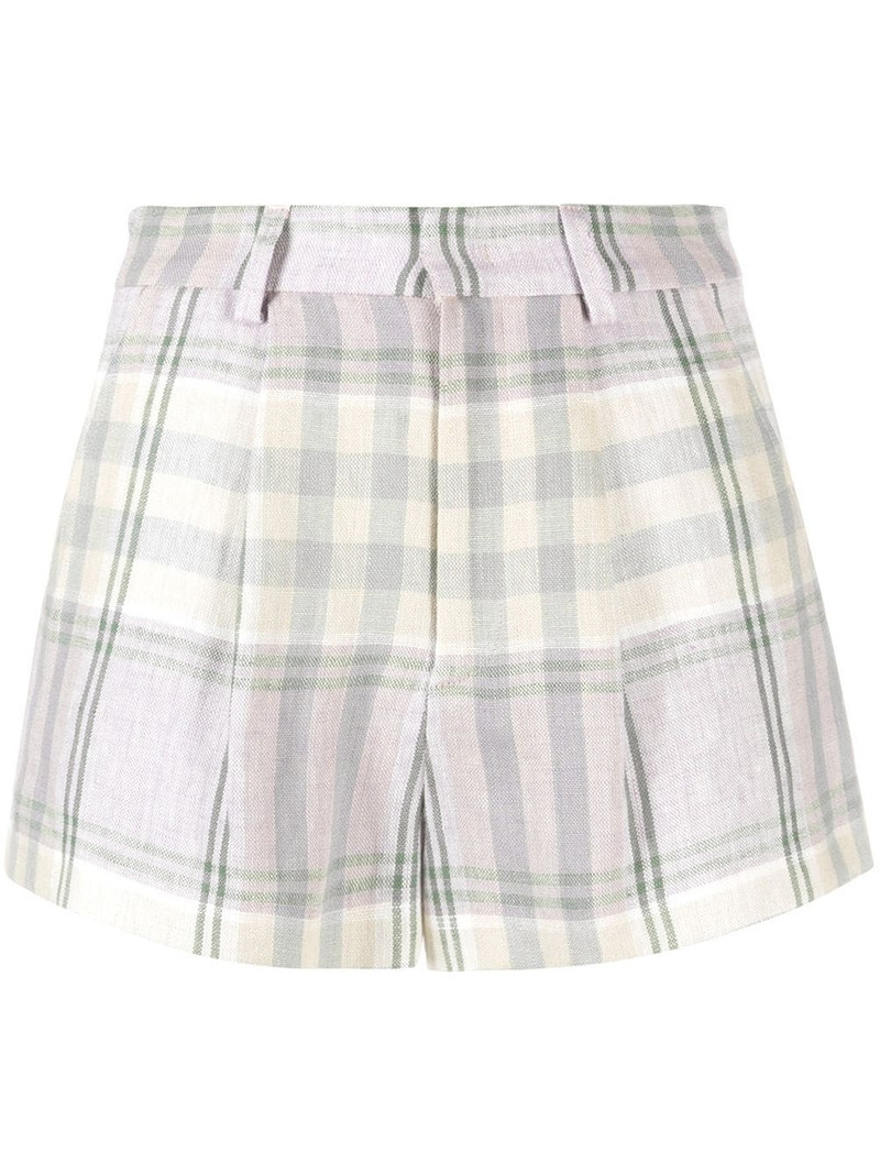 checked linen shorts 1