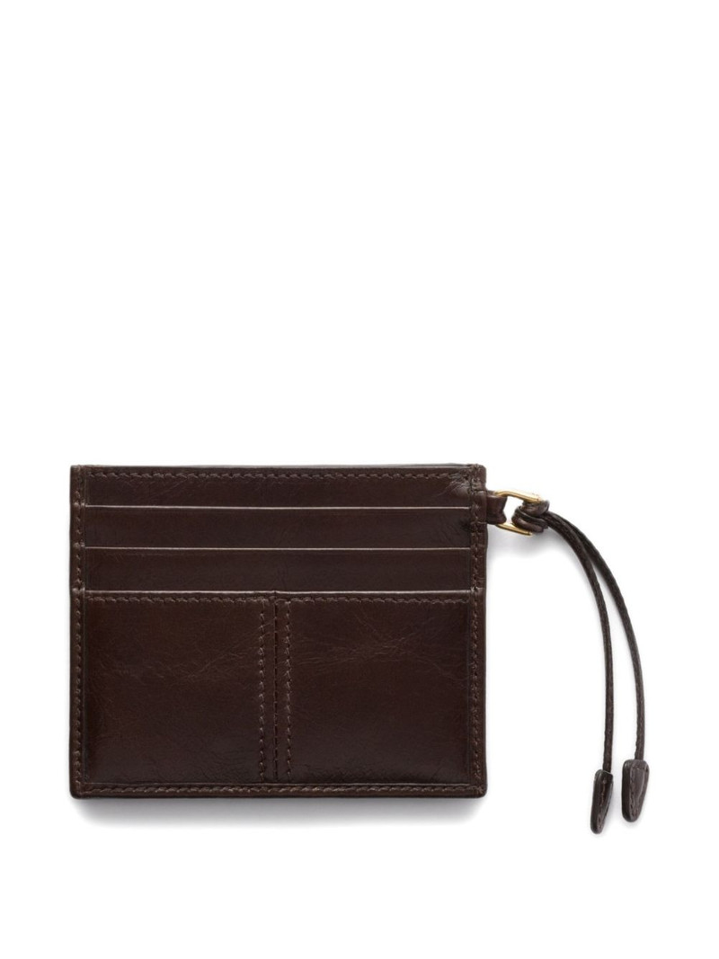 Prada triangle-logo leather card holder outlook