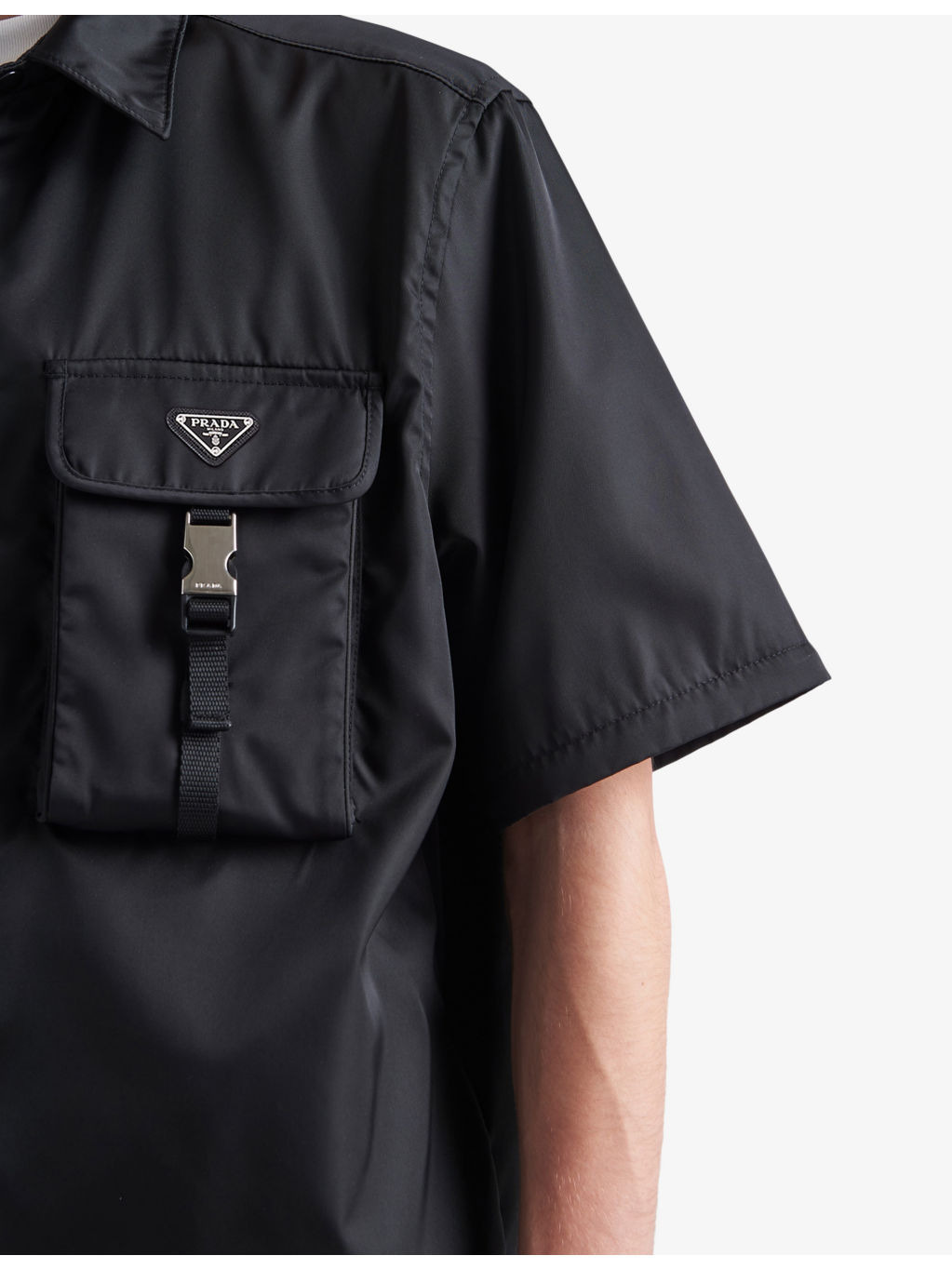 Re-Nylon brand-plaque recycled-nylon shirt - 6