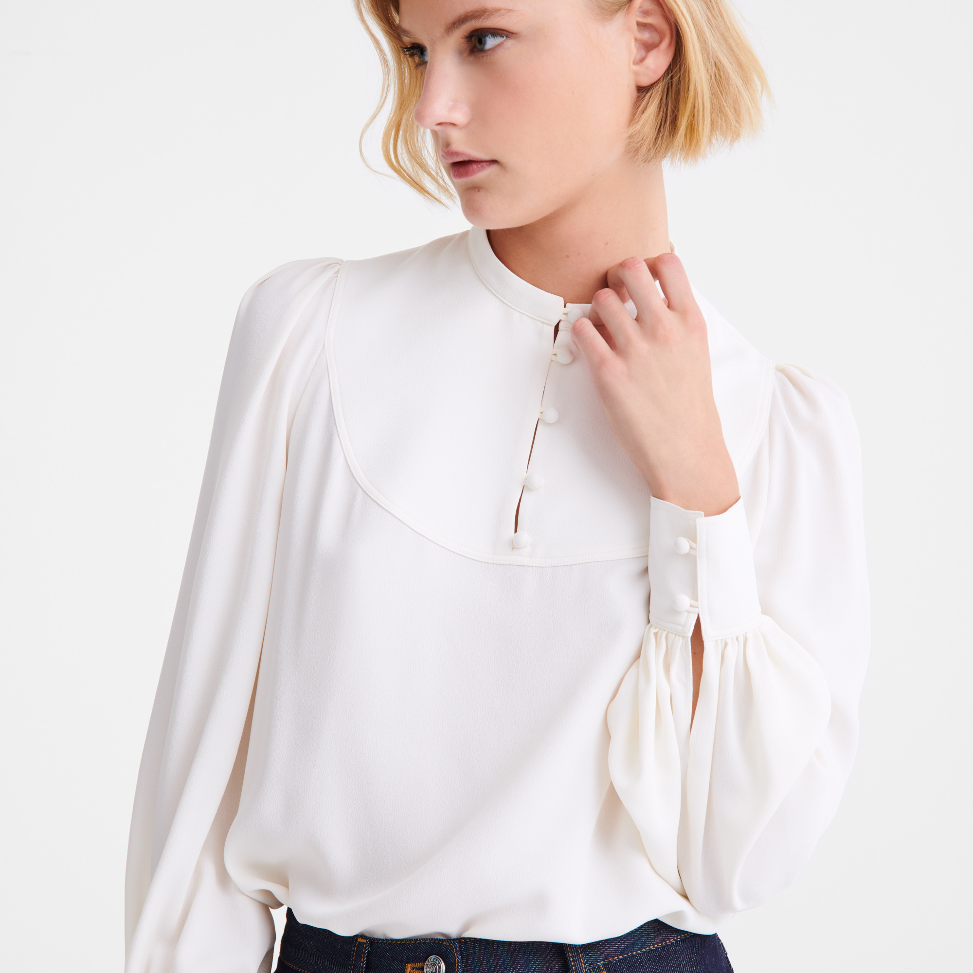 Blouse Ecru - Fluid crepe - 5