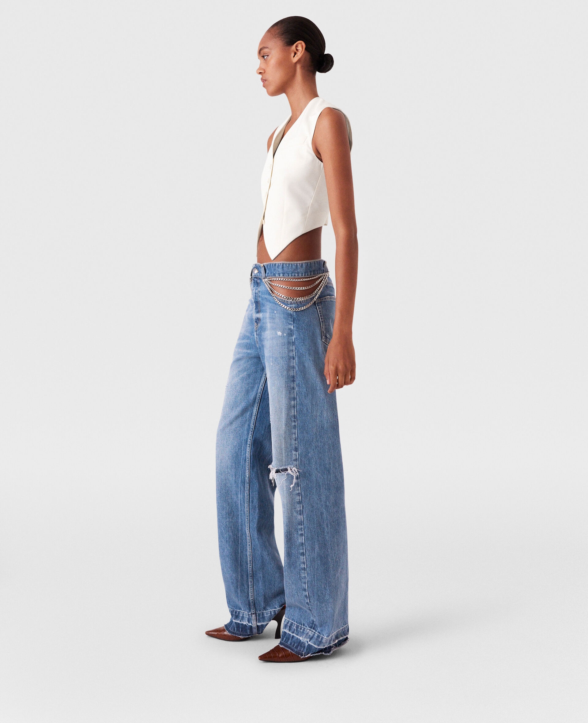 Cropped Tailored Wool Vest - 3