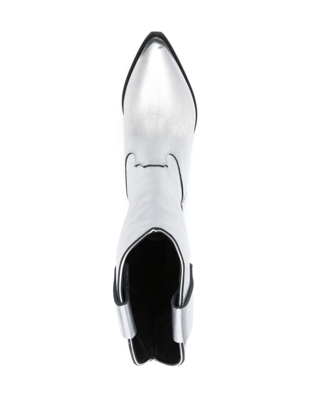 55mm metallic-finish leather boots - 4