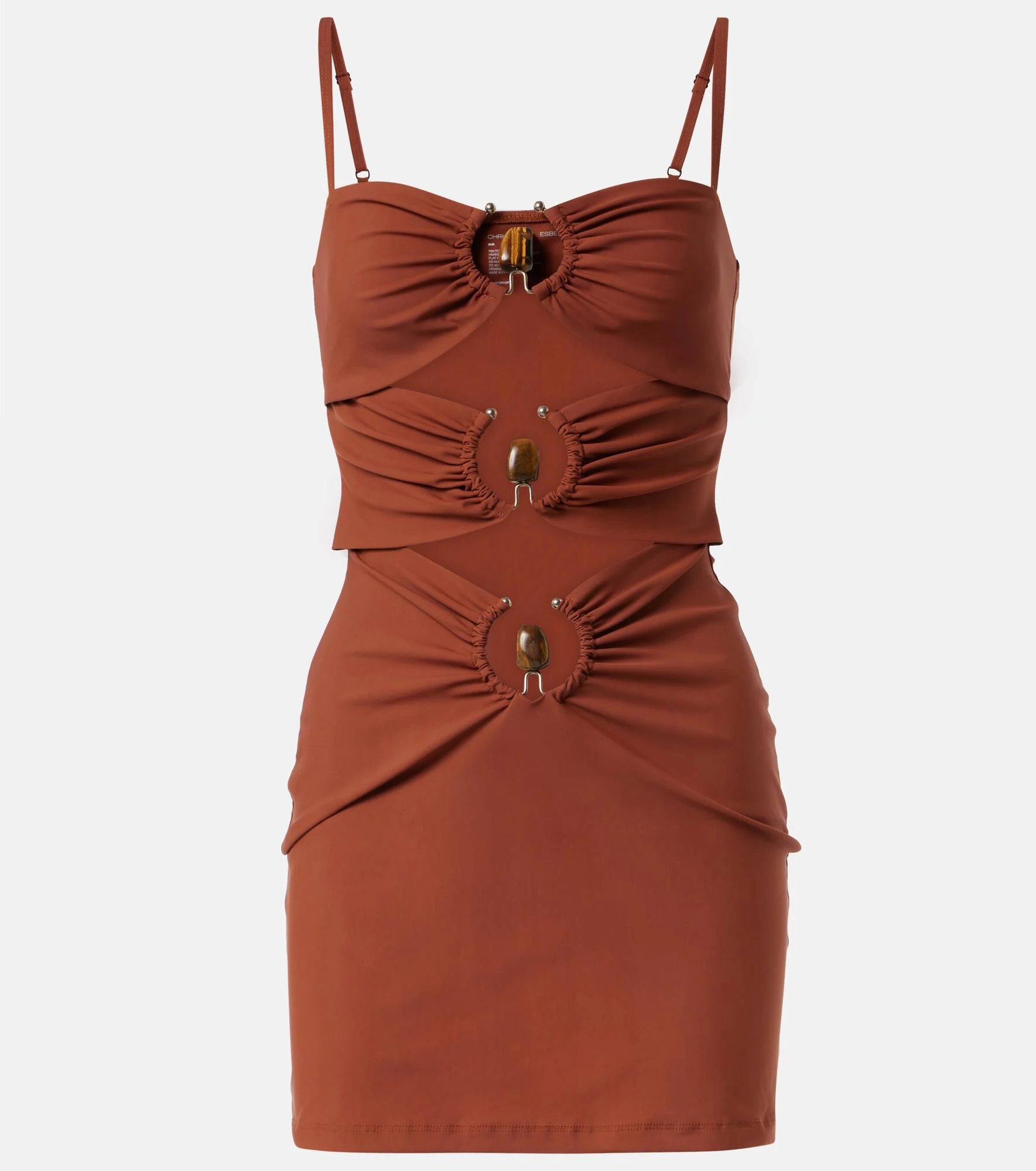 Pierced Orbit cutout jersey minidress - 1