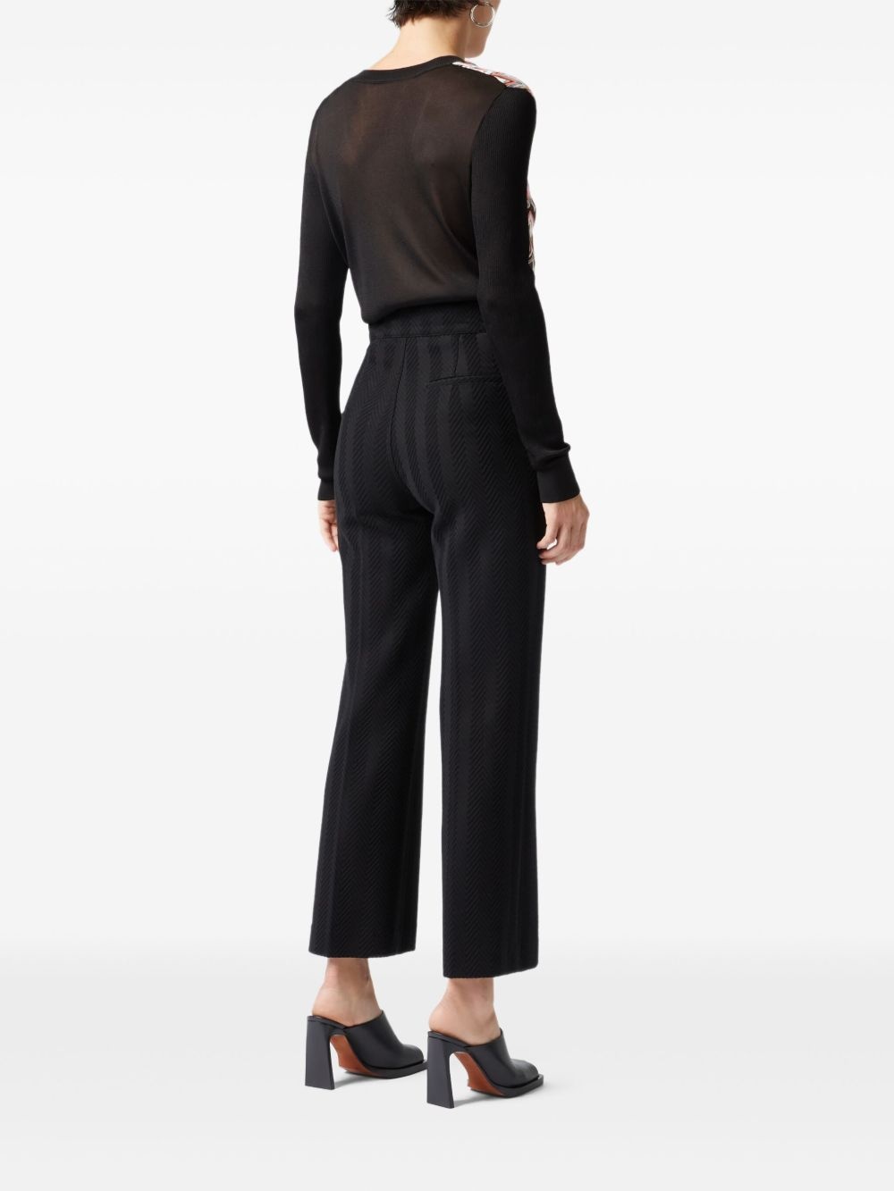 zigzag-pattern straight trousers - 3