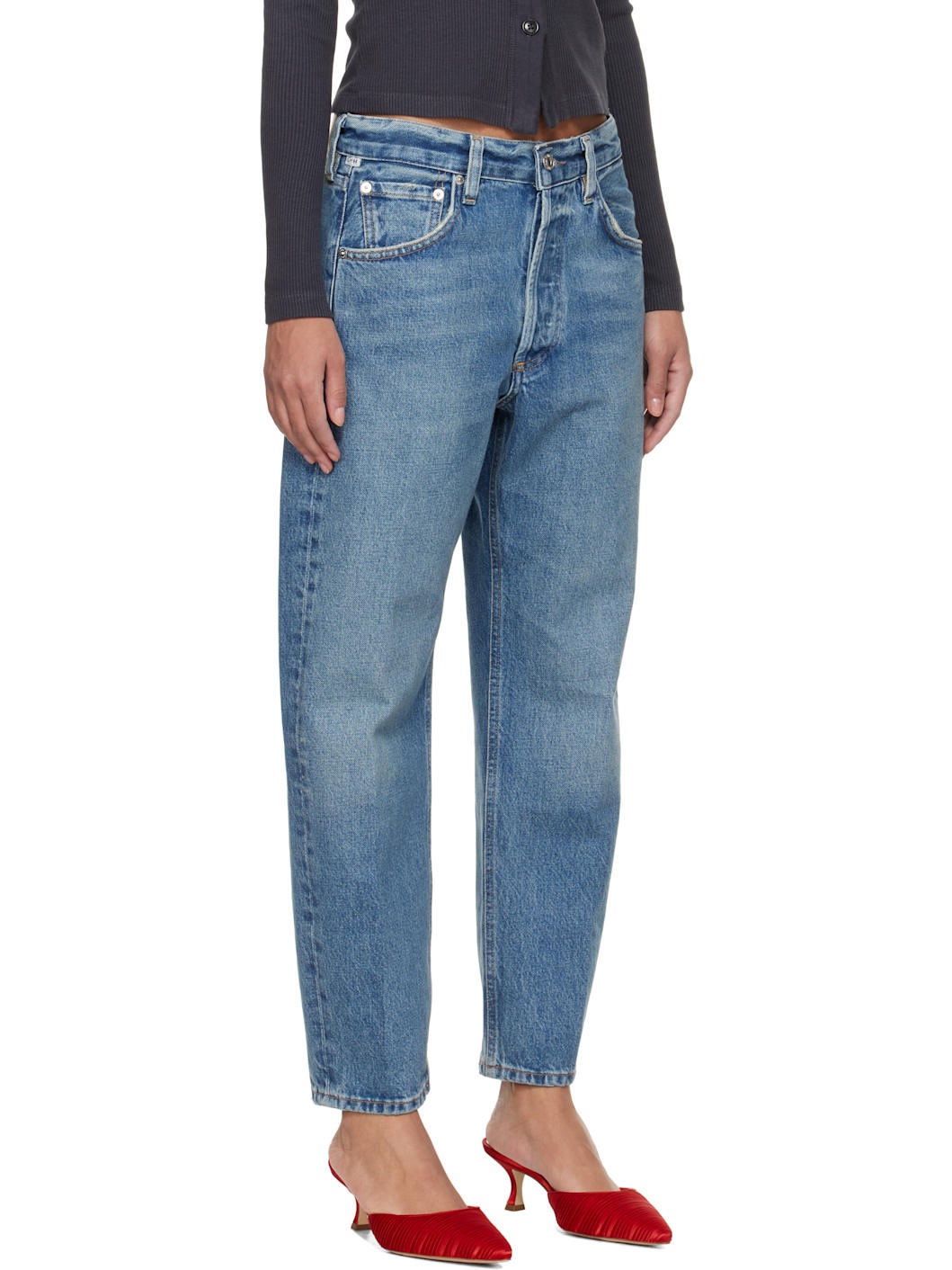 Blue Winslow Cropped Boyfriend Jeans - 2