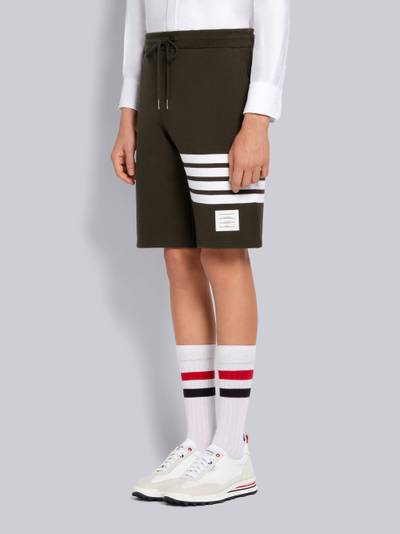 Thom Browne Dark Green Loopback Terry Engineered 4-Bar Classic Sweat Shorts outlook