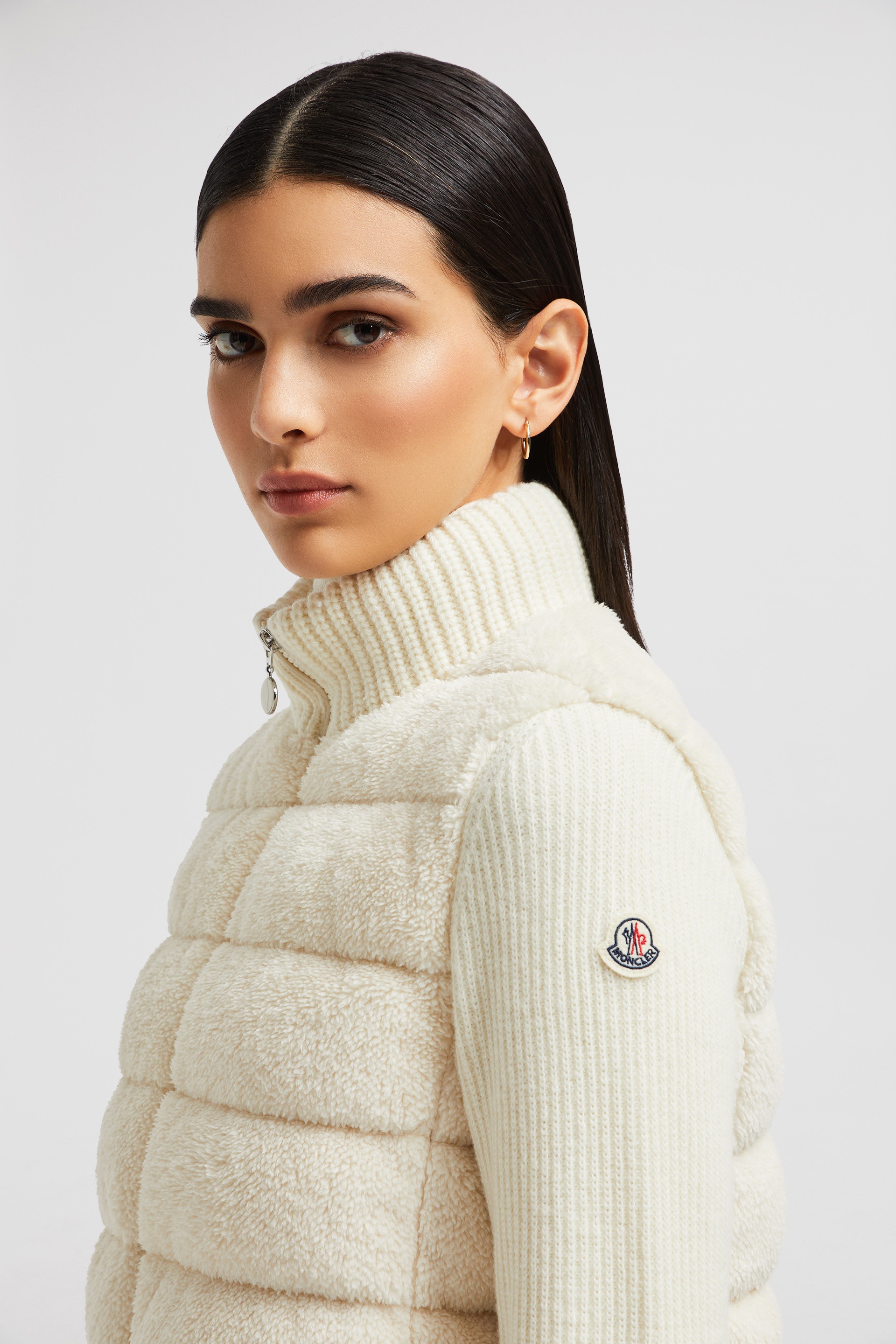 Padded Wool & Teddy Zip-Up Cardigan - 4