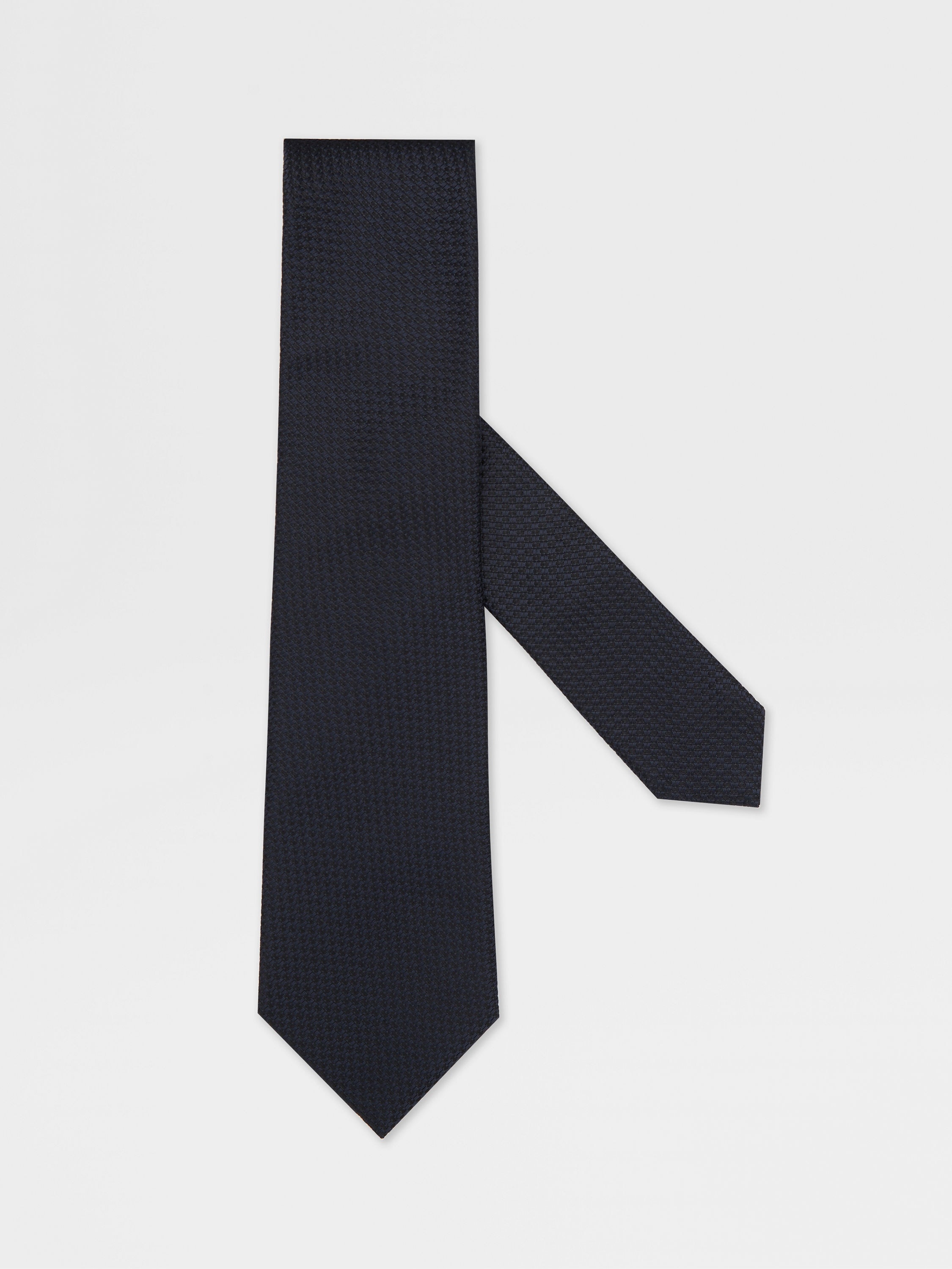 DARK BLUE SILK TIE - 1