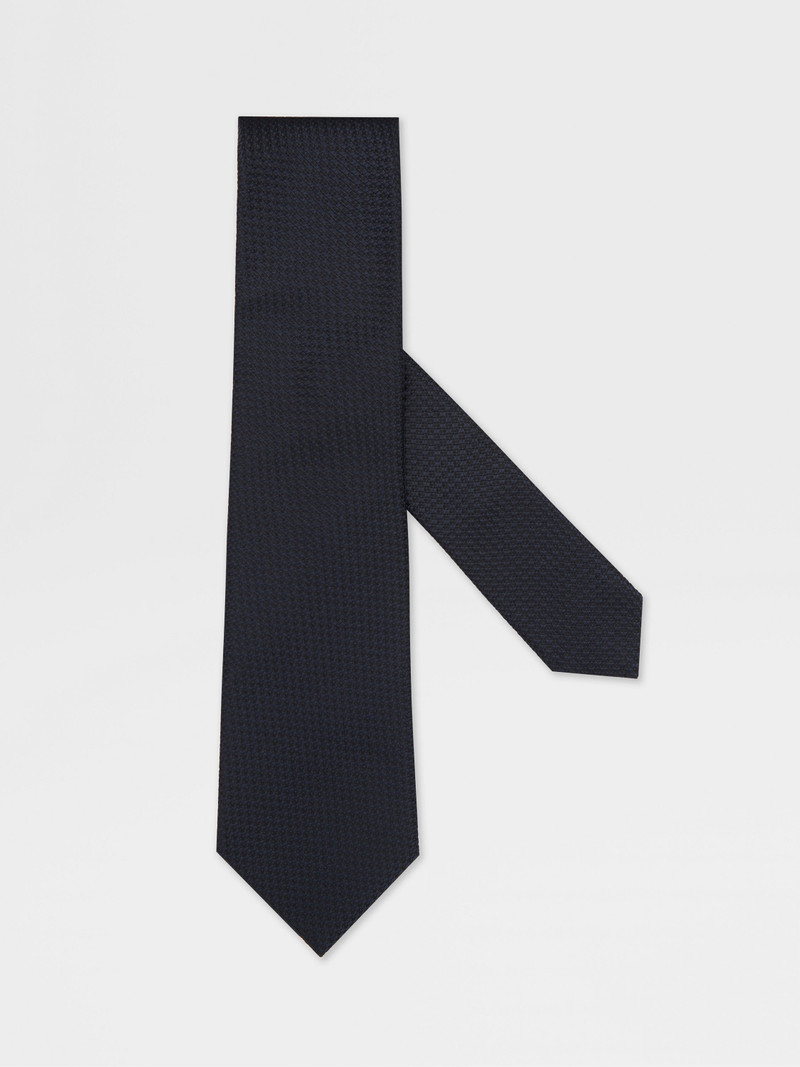 DARK BLUE SILK TIE 1