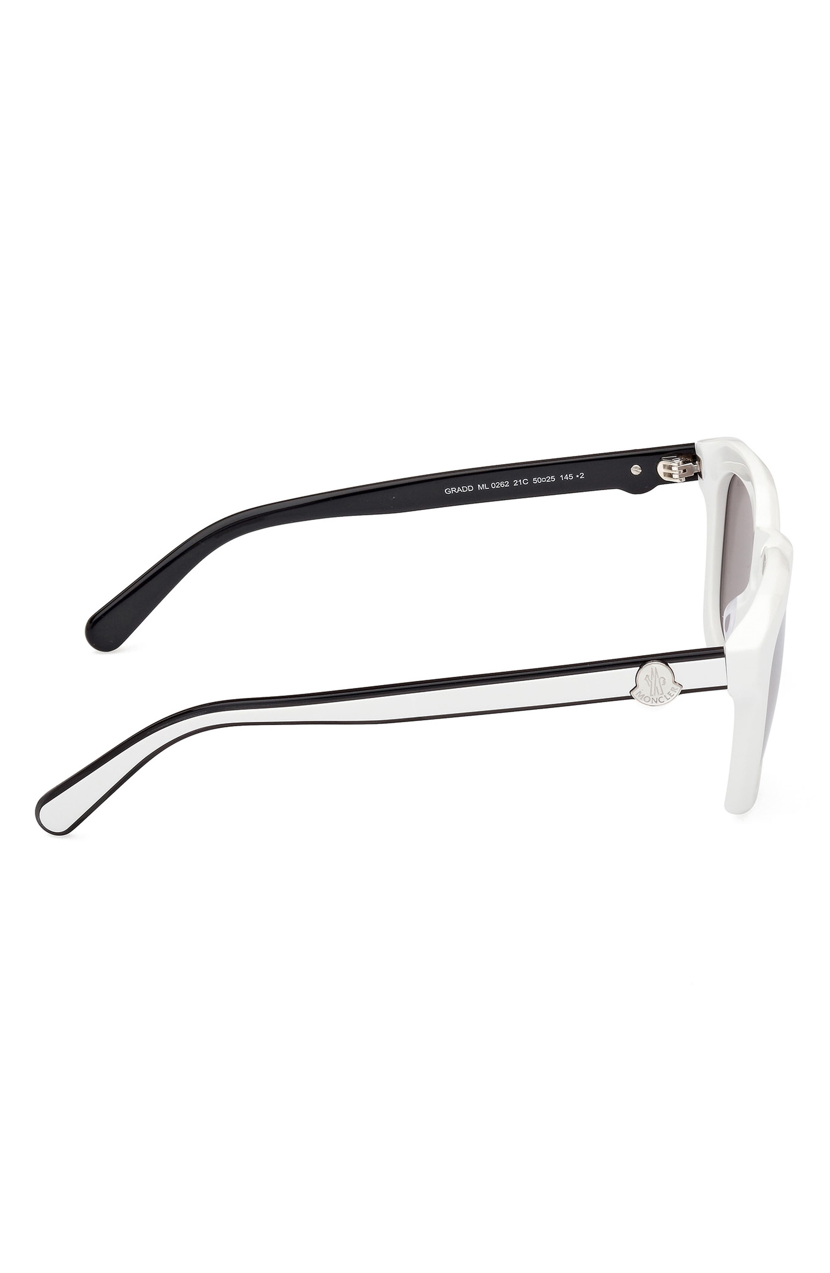 Moncler 50mm Square Sunglasses in White /Smoke Mirror at Nordstrom - 7