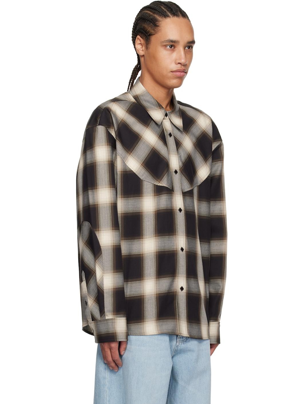 Black Western Check Shirt - 2
