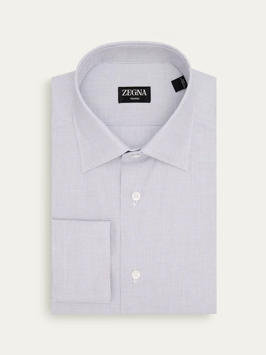 Men's Micro-Check Trofeo Cotton Dress Shirt - 1